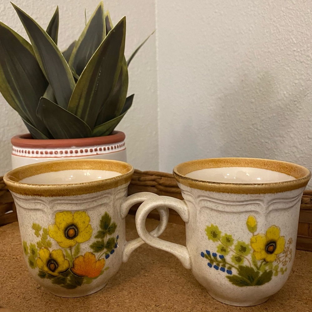 🍄SOLD🍄 Vintage Mikasa Garden Club Floral Coffee Cups